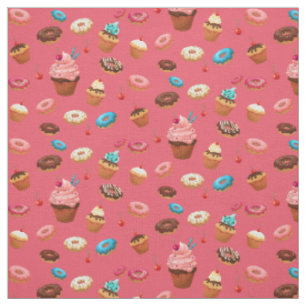 Waterverf zoete donuts patroon stof