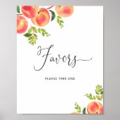 Waterverf zoete kleine perzik Favors-teken Poster (Voorkant)