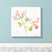 Waterverf zoete peul canvas afdruk (Insitu (Houten vloer))