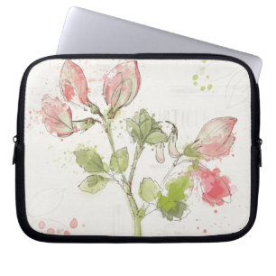 Waterverf zoete peul laptop sleeve