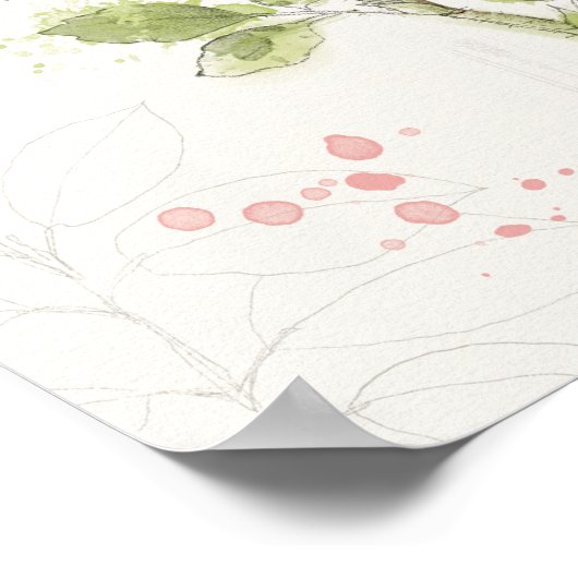 Waterverf zoete peul poster (Hoek)