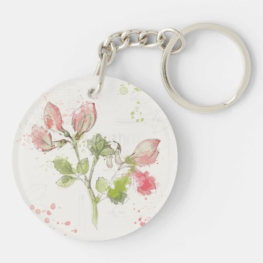 Waterverf zoete peul sleutelhanger (Achterkant)