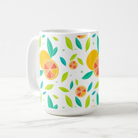 Waterverf Zoete Sinaasappels Patroon Koffiemok (Voorkant links)