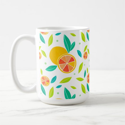 Waterverf Zoete Sinaasappels Patroon Koffiemok (Links)