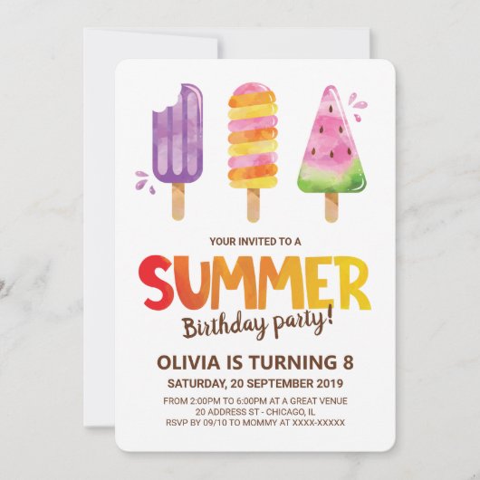 Waterverf Zomdag Kaart (Voorkant)