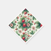   Waterverf Zomer Aardbeien Servet (Hoek)