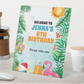 Waterverf Zomer Beach Party Reclamebord Met Voetstuk (Insitu)