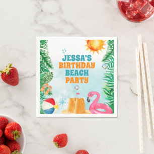 Waterverf Zomer Beach Party Servet