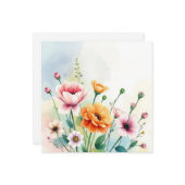 Waterverf Zomer Bloemen Kaart (Voorkant / Achterkant in situ)
