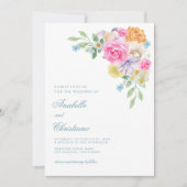 Waterverf Zomer Bloemen Tuin Party Wedding Kaart (Voorkant)