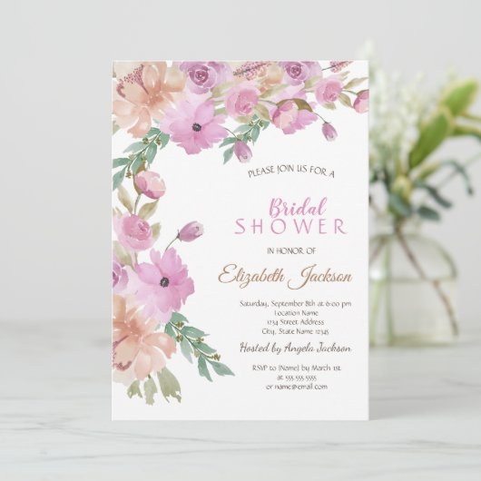 Waterverf Zomer Bloemen Vrijgezellenfeest Kaart (Staand voorkant)