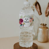 Waterverf Zomer Bloemen Water Flesje Label Waterfles Etiket