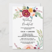 Waterverf Zomer Bloemige Trouwontbijt Kaart (Voorkant)