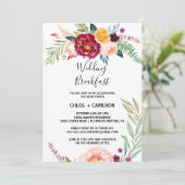 Waterverf Zomer Bloemige Trouwontbijt Kaart (Staand voorkant)