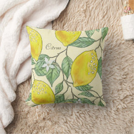 Waterverf zomer Citrus Lemons Patroon Kussen