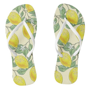 Waterverf zomer Citrus Lemons Patroon Teenslippers