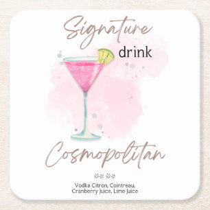 Waterverf Zomer Cocktail Kartonnen Onderzetters