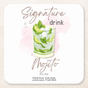 Waterverf Zomer Cocktail Kartonnen Onderzetters