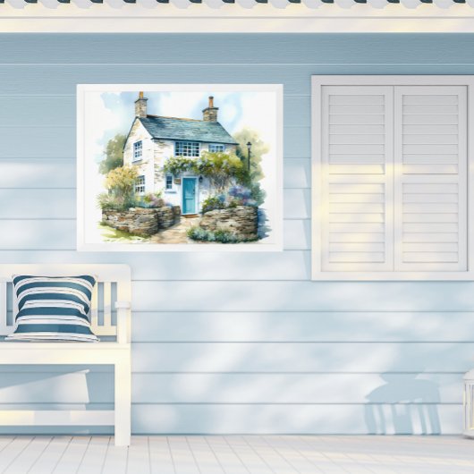 Waterverf Zomer Engels Cottage Poster