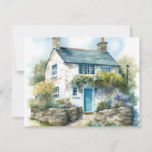 Waterverf Zomer Engels Country Cottage Notitiekaartje (Voorkant)