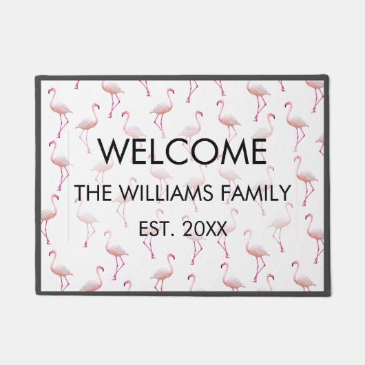 Waterverf Zomer Flamingo patroon Deurmat (Voorkant)