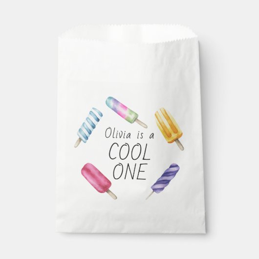 Waterverf zomer ijsje verjaardag bedankzakje (Voorkant)