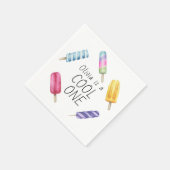 Waterverf zomer ijsje verjaardag servet (Hoek)