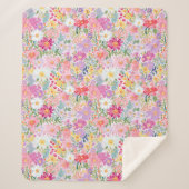  Waterverf Zomer Lente Bloemen Sherpa Deken (Voorkant)
