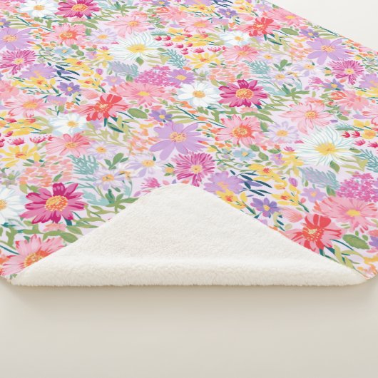  Waterverf Zomer Lente Bloemen Sherpa Deken (3/4)