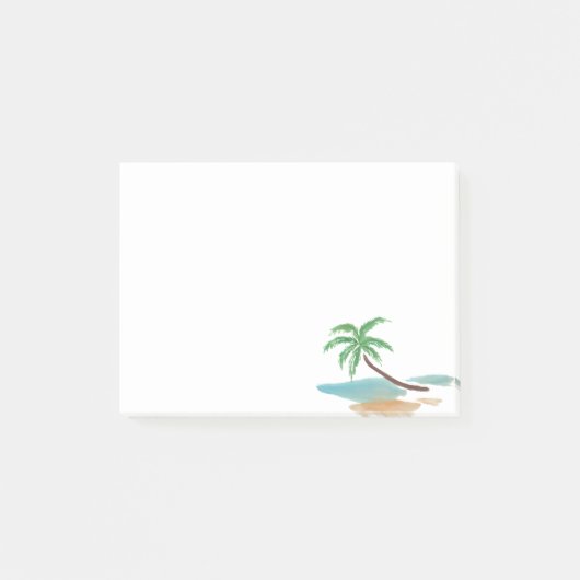 Waterverf Zomer Oceaan Palmbomen Post-it® Notes (Voorkant)