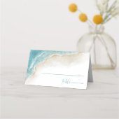 Waterverf Zomer Oceaan Strand Bruiloft Plaatskaartje (Voorkant)