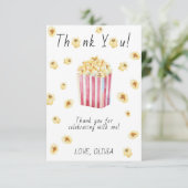 Waterverf zomer popcorn verjaardag bedankt (Staand voorkant)