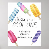 Waterverf Zomer Popsicle Ice Cream Kids Verjaardag Poster (Voorkant)