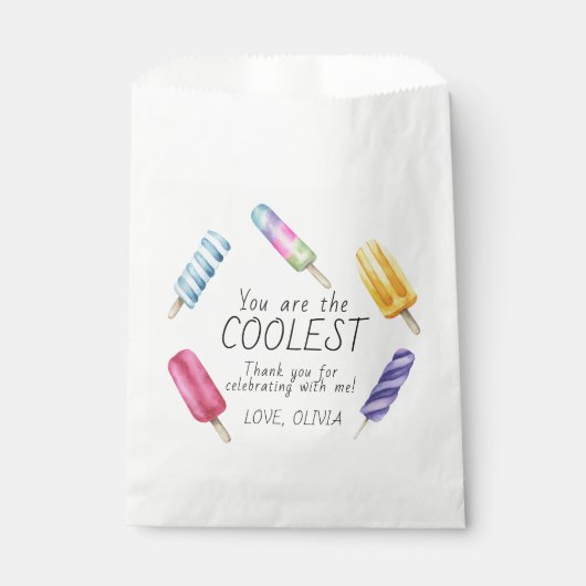 Waterverf Zomer Popsicle Verjaardag bedankt Bedankzakje (Voorkant)
