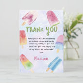 Waterverf Zomer Popsicle Verjaardag Bedankt Card (Staand voorkant)