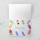 Waterverf Zomer Popsicle Verjaardagsfeest Bedankkaart (Binnen)