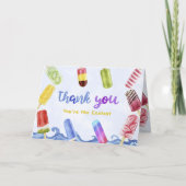 Waterverf Zomer Popsicle Verjaardagsfeest Bedankkaart (Voorkant)