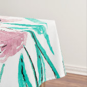 Waterverf zomer roze gele bloemen tafelkleed (Voorbeeld)