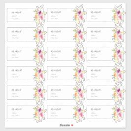 Waterverf Zomer Rozen Gastadres Sticker