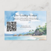 Waterverf Zomer Strand Bruiloft Website QR Code Informatiekaartje (Voorkant)