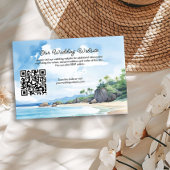 Waterverf Zomer Strand Bruiloft Website QR Code Informatiekaartje