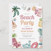 Waterverf Zomer Strand Sweet Sixteen Kaart (Voorkant)