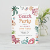 Waterverf Zomer Strand Sweet Sixteen Kaart (Staand voorkant)