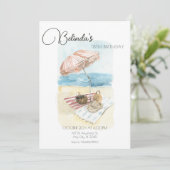 Waterverf Zomer Strand Vakantie Verjaardag Kaart (Staand voorkant)