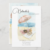 Waterverf Zomer Strand Vakantie Verjaardag Kaart (Voorkant / Achterkant)