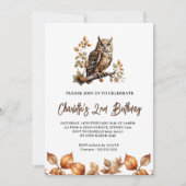 Waterverf Zomer Uil Verjaardagsuitnodigingen Kaart (Voorkant)