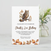 Waterverf Zomer Uil Verjaardagsuitnodigingen Kaart (Staand voorkant)