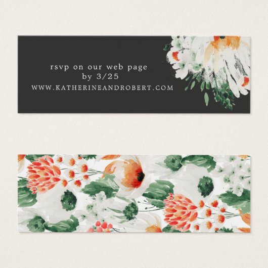 waterverf zomer wildbloem bruiloft Website Kaart (Voorkant /achterkant)