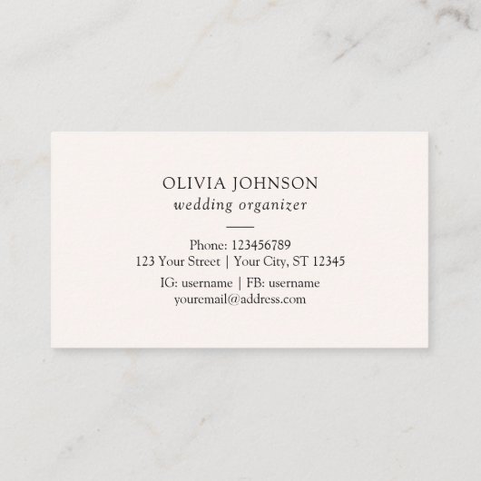 Waterverf Zomer Wildflower Floral Visitekaartje (Achterkant)