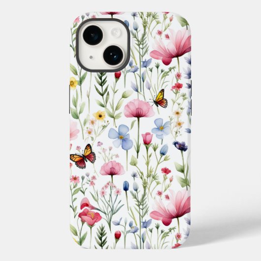 Waterverf Zomer Wildflower Pattern Case-Mate iPhone Case (Achterkant)